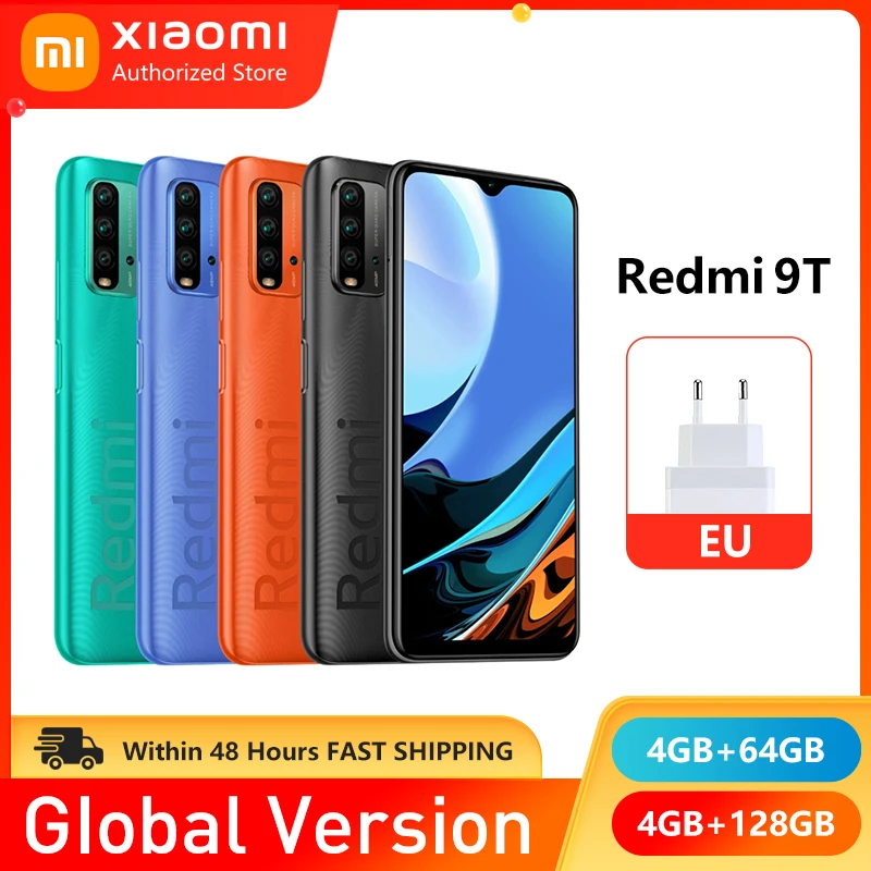 Xiaomi Redmi 9T 4GB6GB 64GB128GB Smartphone Global Version 6000mAh Battery 48MP Camera Snapdragon 662 653 inch Mobile Phone