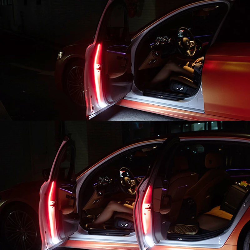 

General Car Interior Door Welcome Light LED Atmosphere Lights Safe Warning Strobe Signal 120CM 12V Car Decorative Ambient Light