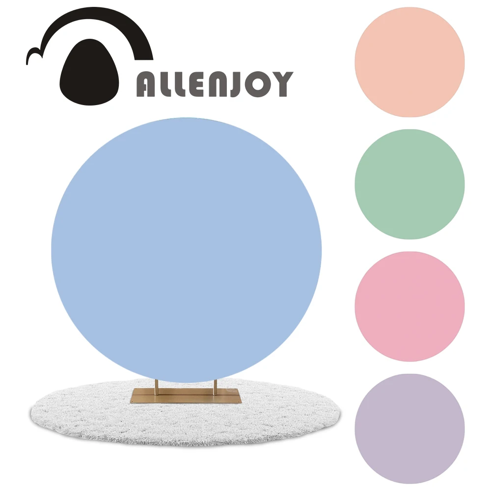 

Allenjoy fresh pure color round circle backdrop cover happy 1st birthday newborn baby shower banner party decoracion background