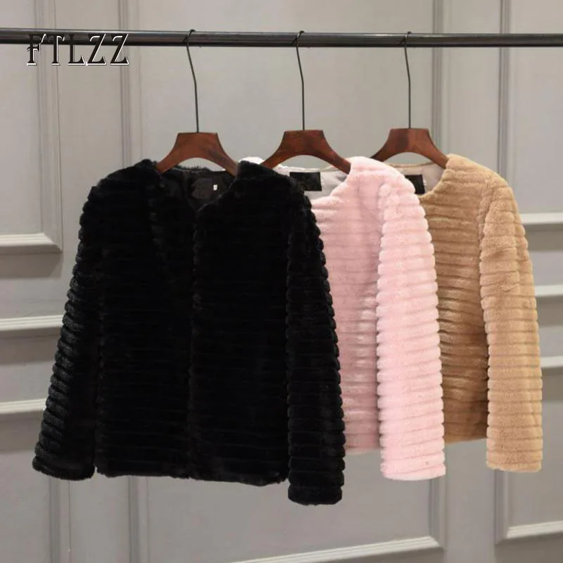 Модная женская уличная короткая однотонная шуба из искусственного меха размера