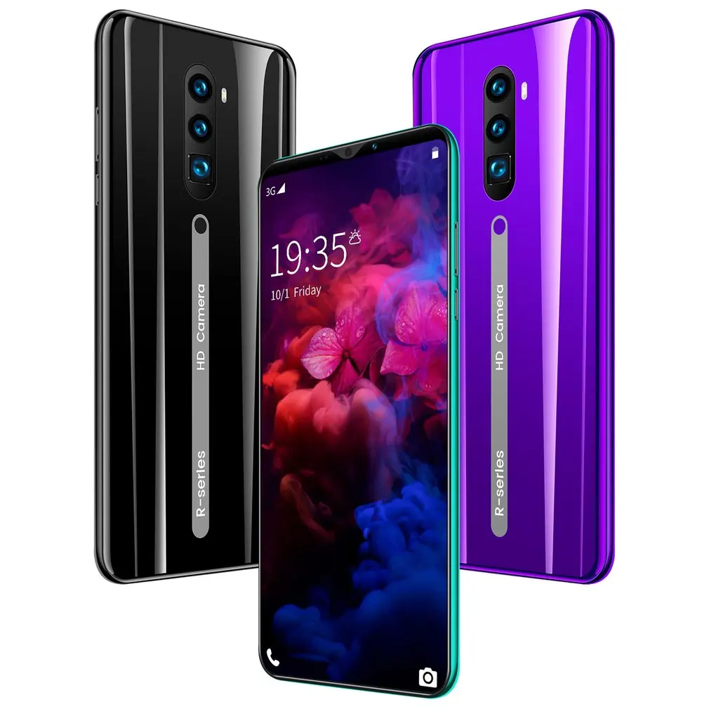 rino3 pro 5 8 inch screen android phone purple water drop screen smartphone solid color 8mp16mp 8 core 4000mah mobile phone free global shipping