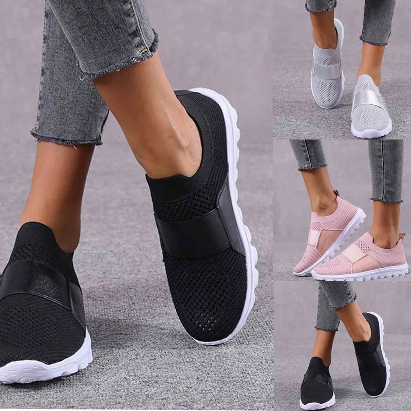 

Women's Casual Shoes 2021 Summer New Solid Color Slip-on Women's Vulcanized Shoes Outdoor Comfortable Lightweight Sports Shoes