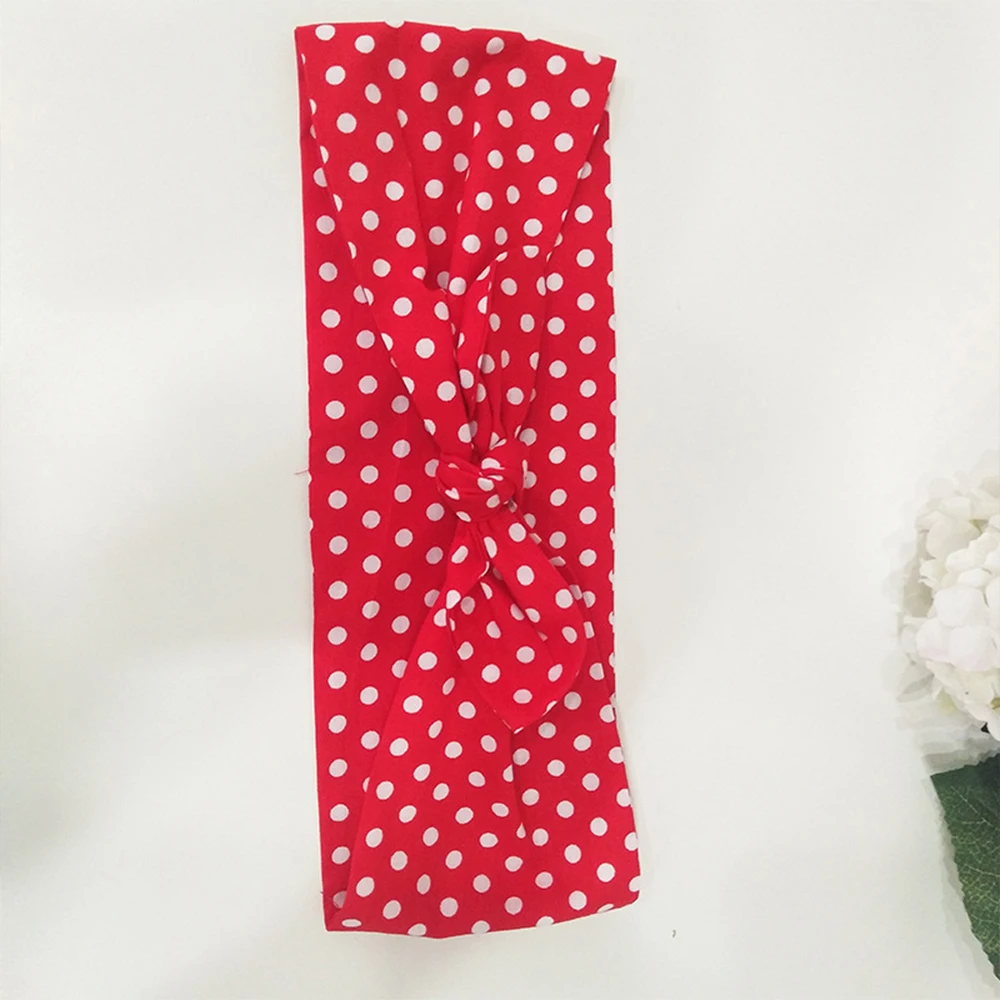 

2021 Retro Women Vintage 50s Red Polka Dots Headband Hair Accessories Hairband Bow Rockabilly Pinup Hair Band