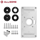 ALLSOME деревообрабатывающий станок, алюминиевый фрезерный стол, вставная пластина, стол для деревообработки, скамейки, гравировка, 4 кольца, инструмент