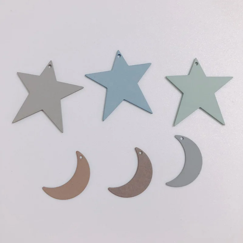 

10pcs Alloy Spray Paint Pentagram Moon Pendants Connectors DIY Jewelry Findings Making Handmade Earrings Necklace Material