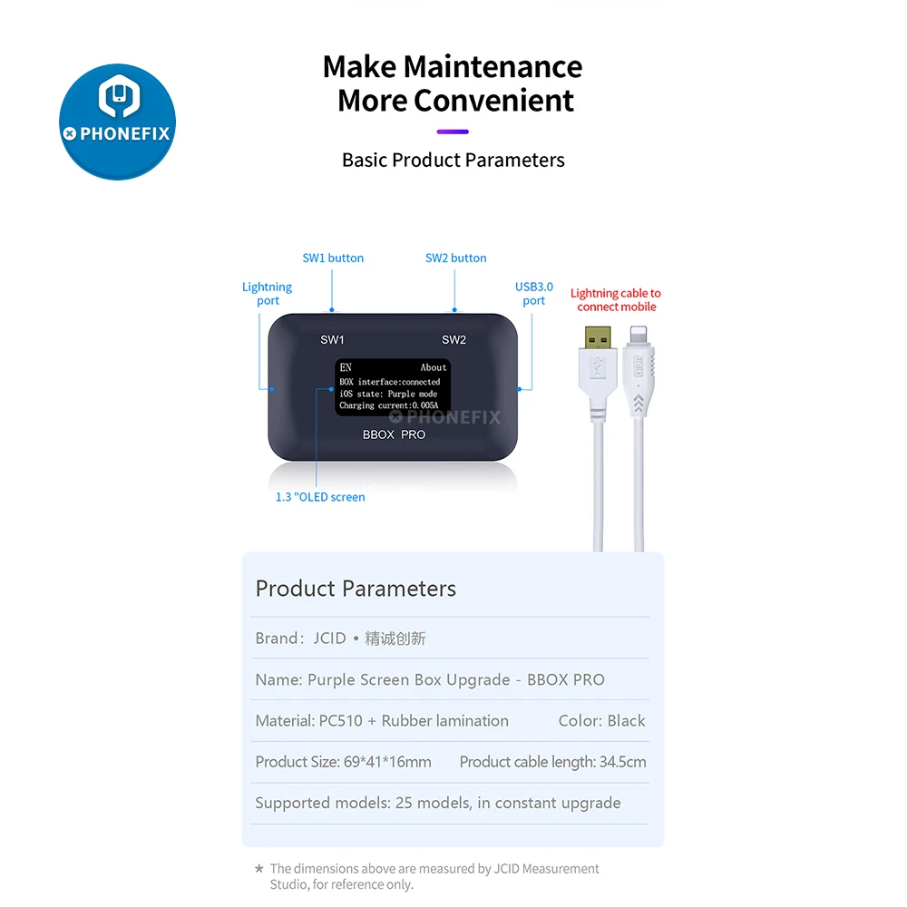 JC B-BOX Pro одним нажатием кнопки фиолетовый режим для IOS A7 A8 A9 A10 A11 &amp iPad