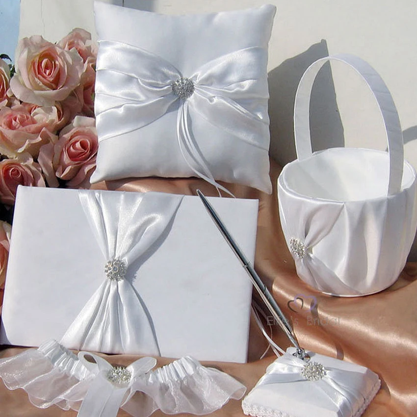 Фиолетовые атласные свадебные принадлежности цветочная корзина с подушкой для