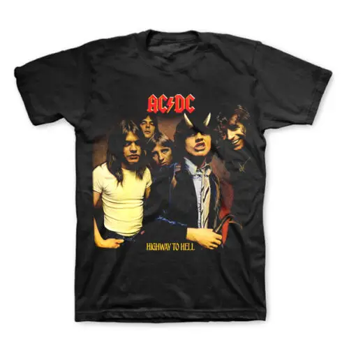 Ac/Dc Футболка Highway To Hell Обложка альбома новый подлинный рок тройник S 3Xl|Мужские