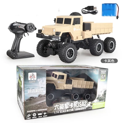 B yellow Большой 1/10 2,4G RC Ретро грузовик Урал 6WD независимая система подвески дистанционное управление военный грузовик автомобиль Хобби Игрушки для мальчиков подарок - Цвет: B yellow