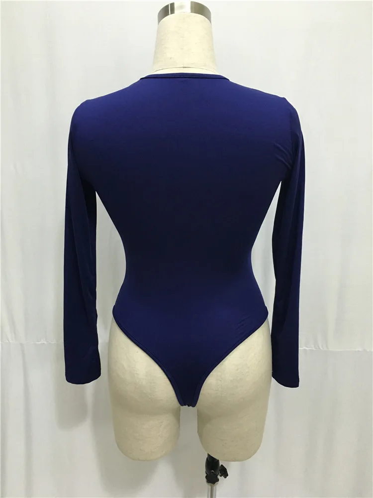 Black White Long Sleeve Bodysuit Tops Women Winter Female Body Suit Overalls Women Leotards combinaison short femme DW611