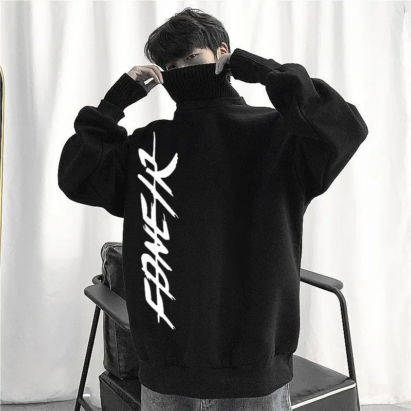 

2021 new autumn and winter sportswear high collar men's Plush thickened coat hip hop youth warm top designer sweatshirt