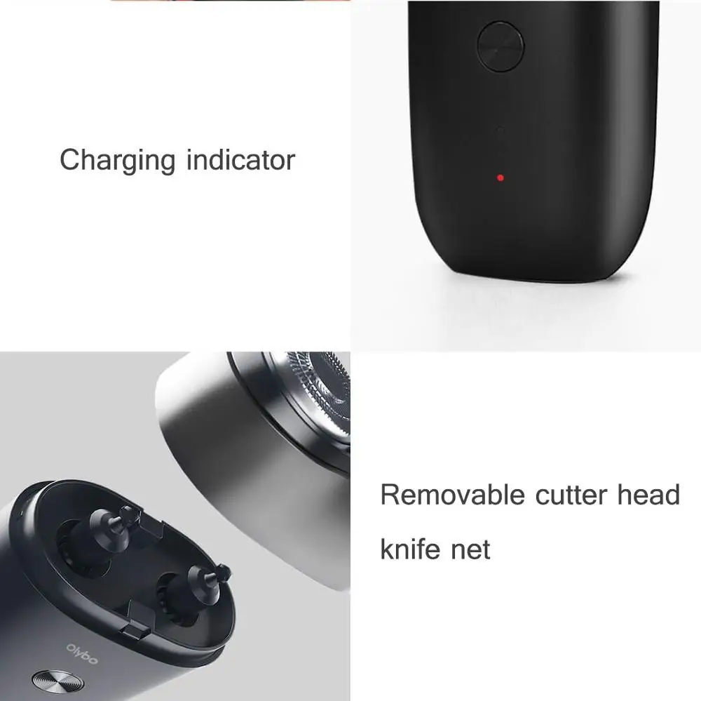 

Xiaomi Mijia Olybo Double Cutter Head Electric Shaver Men Washable Dry Wet Rotating Electric Shaver USB Rechargeable