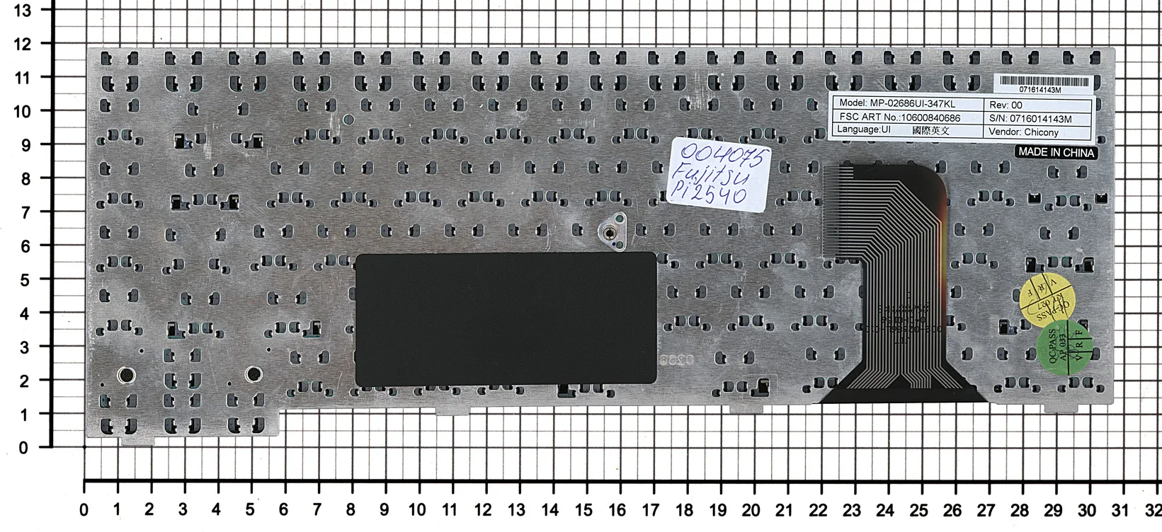 Клавиатура для Fujitsu Siemens Amilo Pi2550 Pi2540 Pi2530 Xi2428 Series Русская Чёрная p/n: V-0126BIAS1-US |