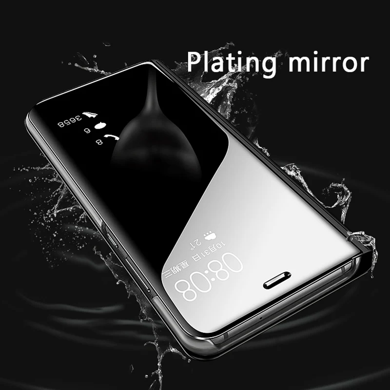 Зеркальный флип-чехол с покрытием для iphone 11Pro Max XR X 8 7 6 6s Plus, тонкий прозрачный чехол с окошком для samsung Galaxy S8 S7 S6 A7 A5