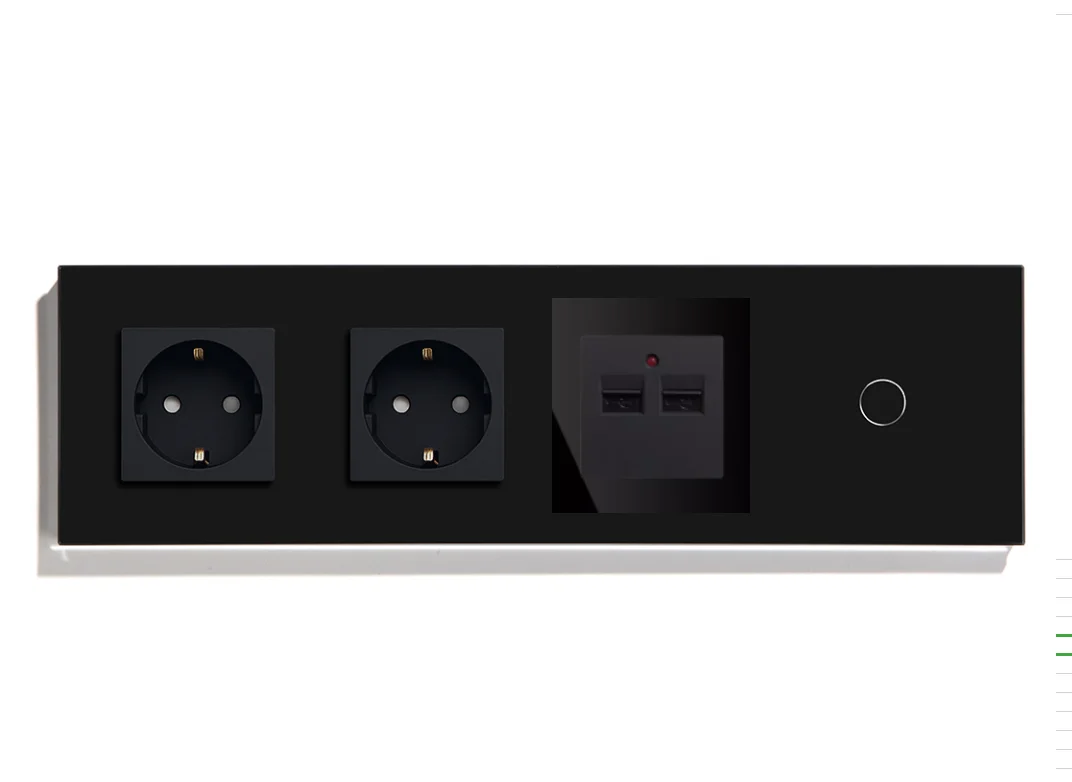 Двойная розетка BSEED европейского стандарта с зарядным устройством USB настенный и