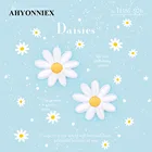 Бело-желтые патчи с маргаритками, цветочные патчи, железная нашивка для искусственной вышивки, аксессуары для одежды сделай сам