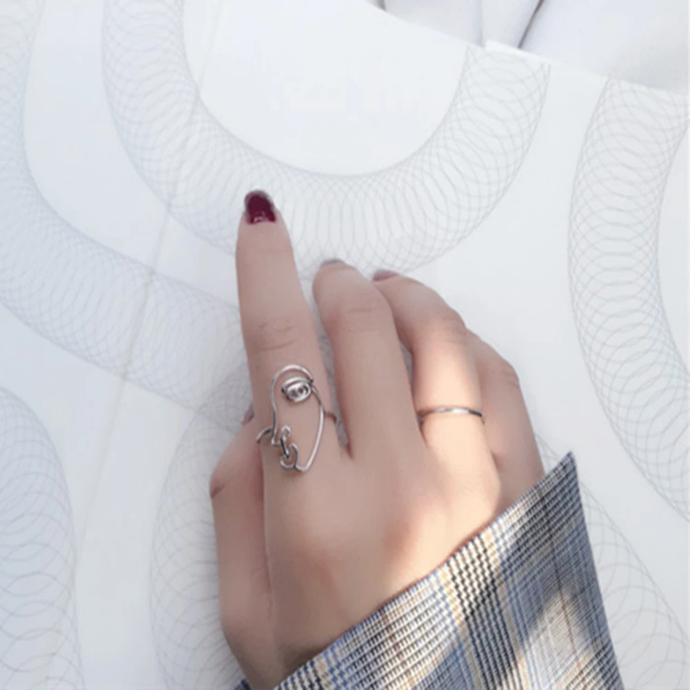 Женские и мужские кольца унисекс Простые открытые из чистого серебра с
