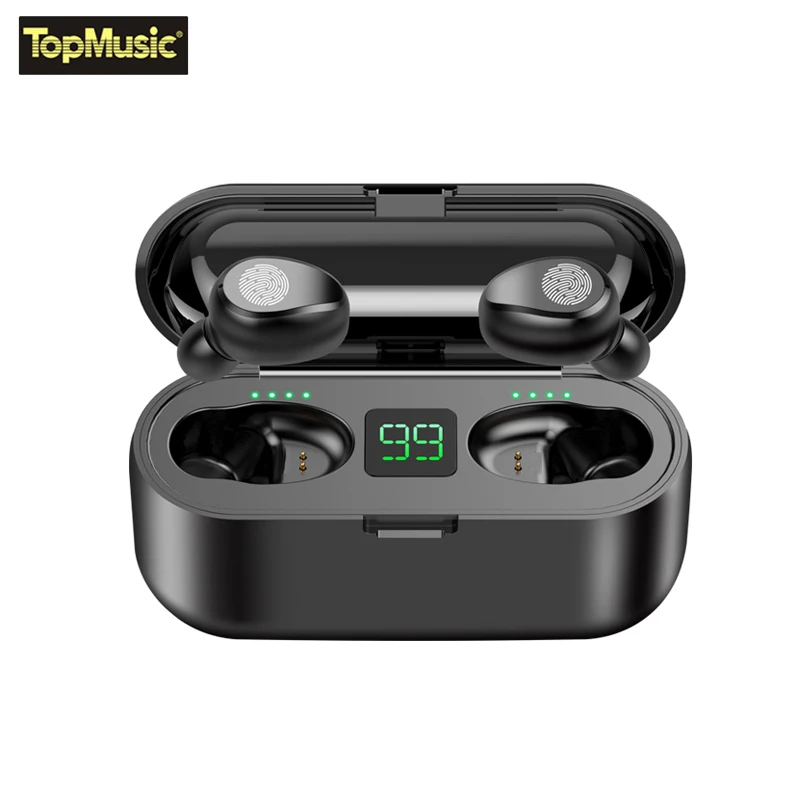 Беспроводные наушники F9 Bluetooth 5 0 TWS гарнитура HIFI мини в уши светодиодный дисплей с