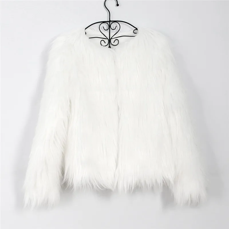 RQ01White Осенне-зимняя меховая куртка из искусственного меха, пальто, Повседневная теплая верхняя одежда с длинными рукавами, топы больших размеров, пальто без воротника - Цвет: RQ01White