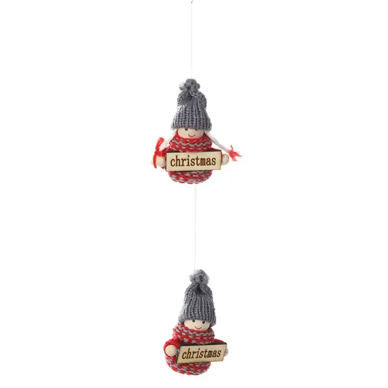 

Christmas Decoration Mini Knitted Pendant Faceless Doll Santa Claus Pendants Q6PB