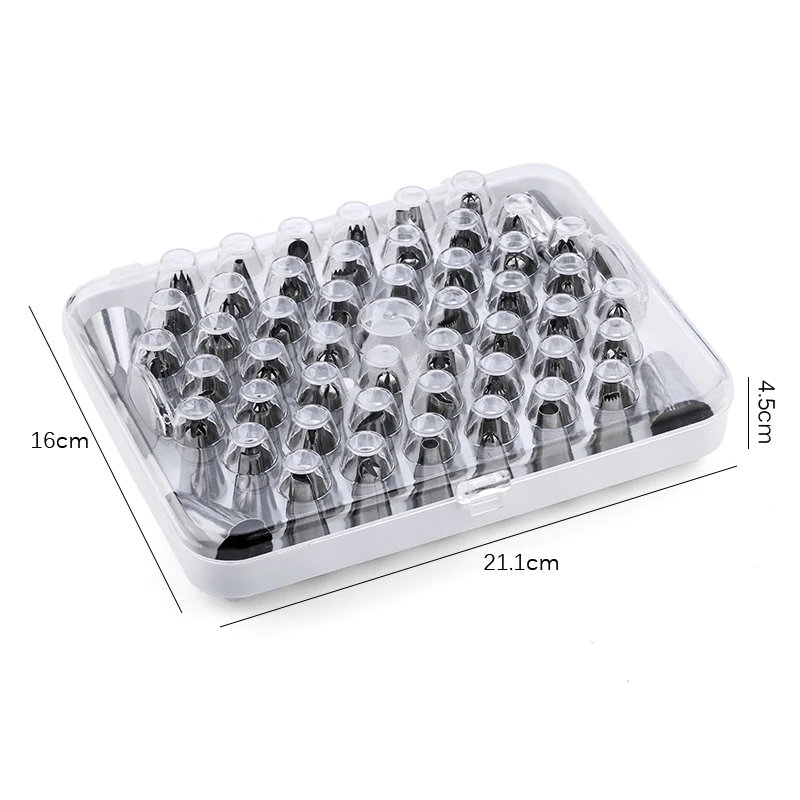

52pcs/set Cake Decorating Tips Set with Storage Box Piping Cake Decoration Tools Nozzles Pastry Nozzles Baking Accessories