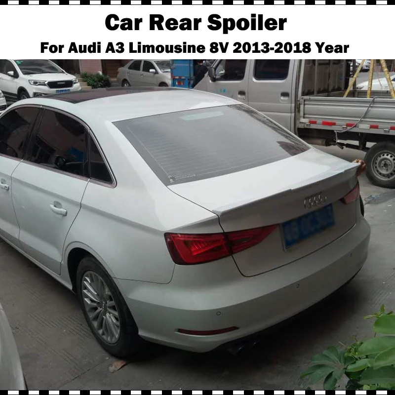 Стекловолокно Задний спойлер багажника для Audi A3 лимузин седан 2014 2015 2016 2017 2018 8V FRP