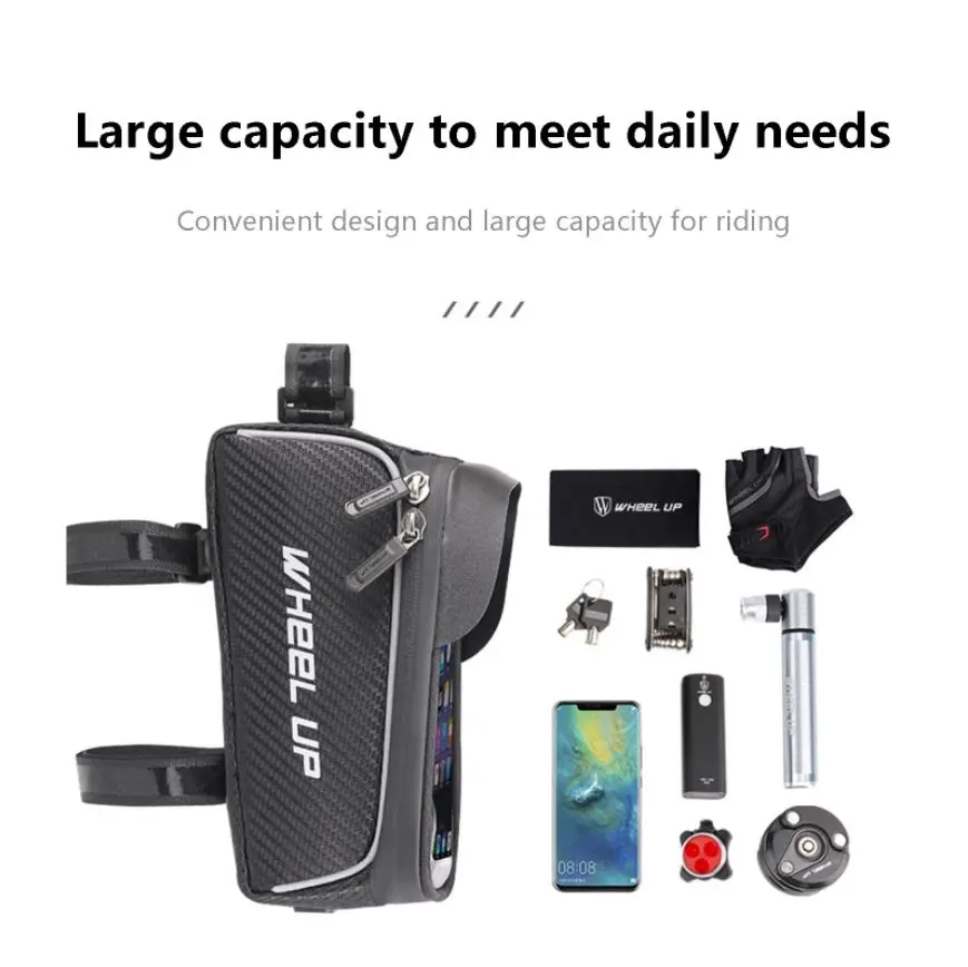 

Bicycle Bag Portable Waterproof Letter Print Storage Bag Ditty Bag for Bicycles Electric Scooters Black