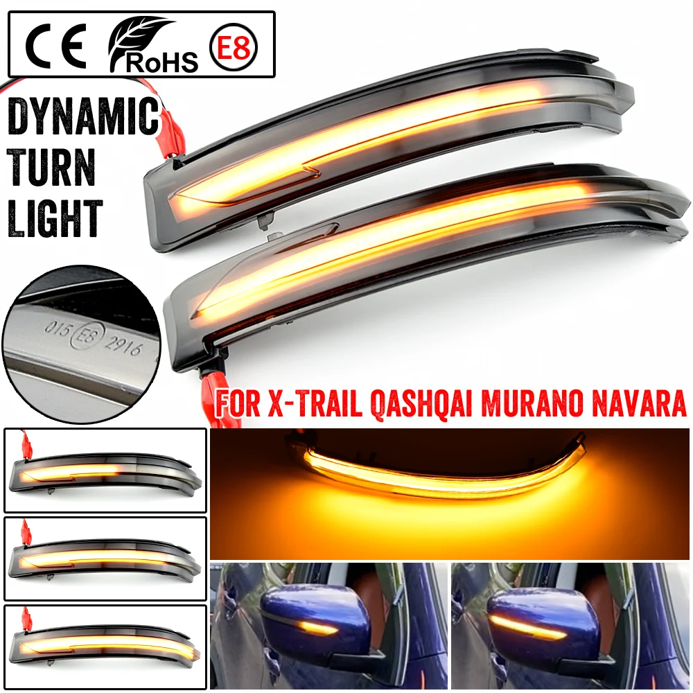 

LED Side Mirror Dynamic Turn Signal Sequential Light For Nissan X-Trail T32 Rogue Qashqai J11 Murano Z52 Juke Navara Pathfinder