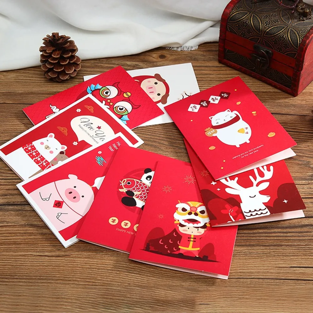 Поздравительная открытка на новый год 10 шт./компл.|Открытки и приглашения| |