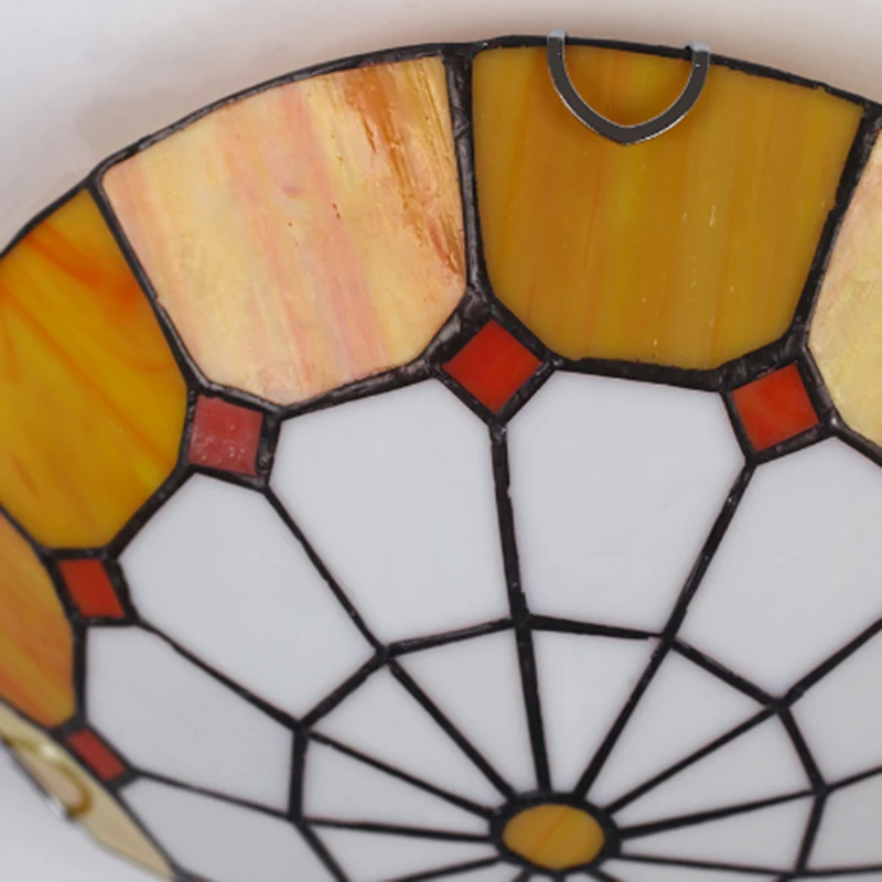 Lámpara de techo de cristal de dibujo colorido para sala de estar, accesorio de iluminación de estilo europeo, moderno, estilo tiffany, e27