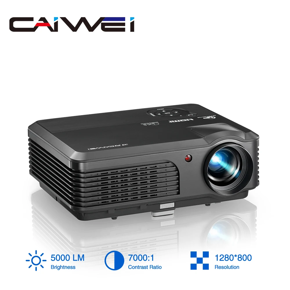 Caiwei A6 Full HD ЖК проектор HDMI USB PC 1080p LED домашний кинотеатр мультимедийный Видео