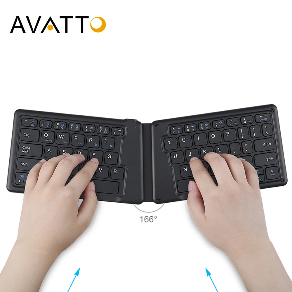 AVATTO B05 портативная мини складная клавиатура, Traval Bluetooth Складная Беспроводная клавиатура для iphone, Android телефона, планшета, ipad, ПК