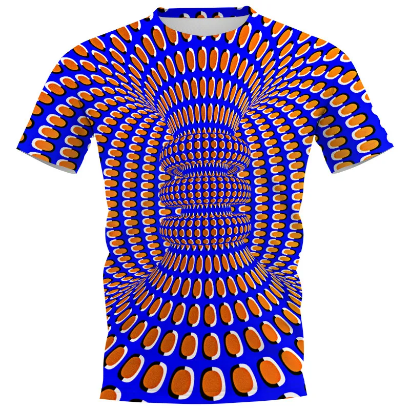 

Popular Illusion Vertigo Hypnotic 3D Print Men Women T Shirt Unisex Short Sleeve Streetwear Harajuku Tops Pullover Drop Shipping