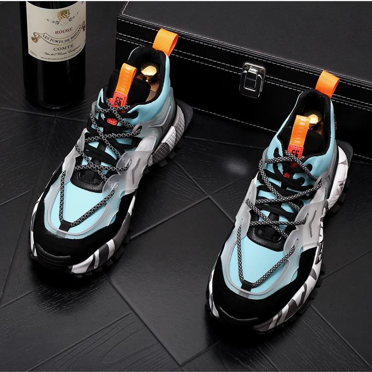 Top quality New Men's colour mixed Causal flat platform shoes luxury designer Hip-hop punk Loafers sneakers for web celebrity | Обувь