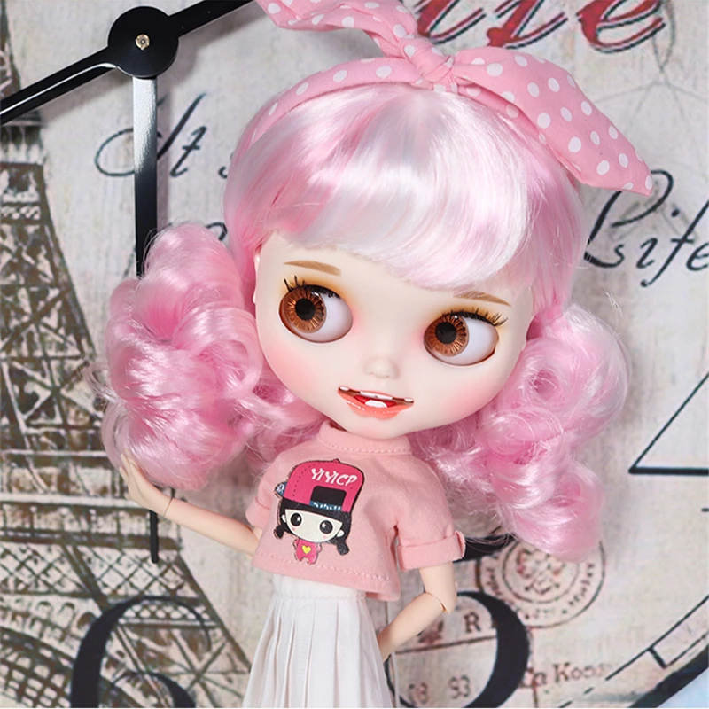 ICY DBS Blyth doll licca body toy белая юбка розовая рубашка Милая Одежда для девочек наряды в