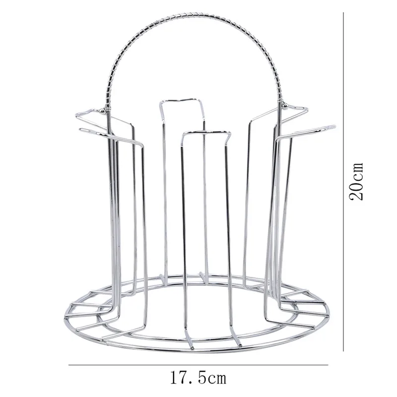 Железная подставка для кружек серебряная стаканчиков воды домашнего хранения