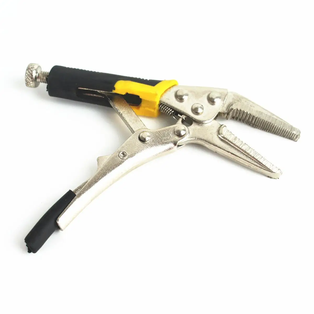 

3pcs/set 4 inch Wood Face Clamp Vice Grip Kit Locking Self Grip Plier Complete Locking C Type Clip Clamp Straight Needle Pliers