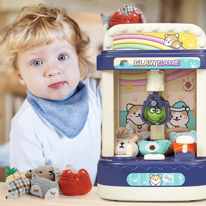 

Kids Claw Machine Music Coin Operated Gabinete Gamer Game Mini Arcade Machine Vending Light Music Grabber Toys Children Gifts