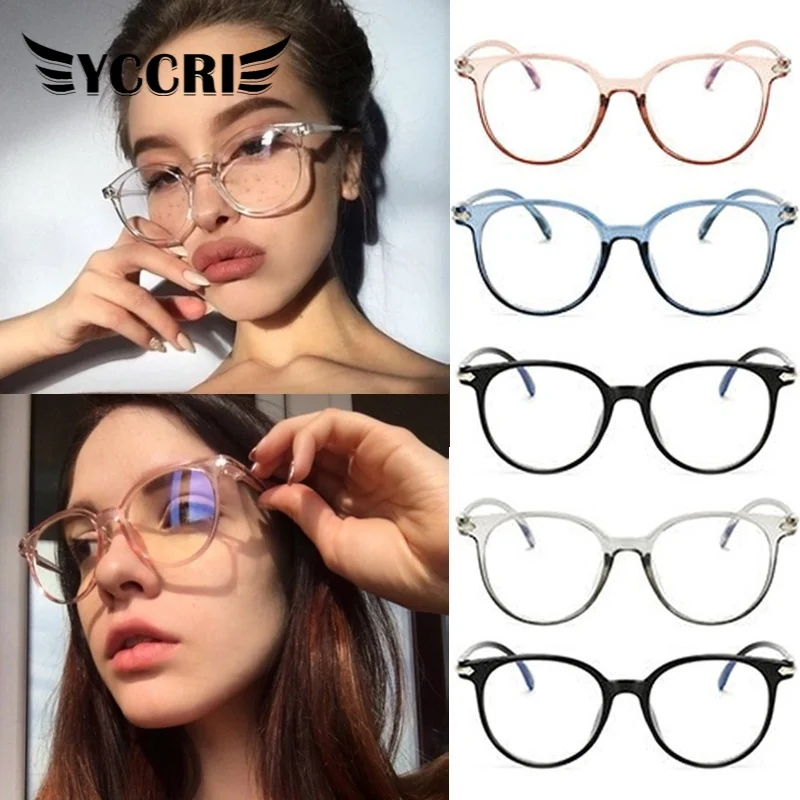 

2020 Fashion Vintage Spectacle Optical Frame Women Sunglasses Brand Designer Plastic Female Big Clear Lens Reading Glasses Pink