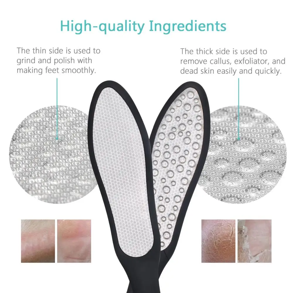 

2PCS Black Foot Rasp File Hard Dead Skin Callus Remover Professional Pedicure File Tools Grinding Feet Skin Care