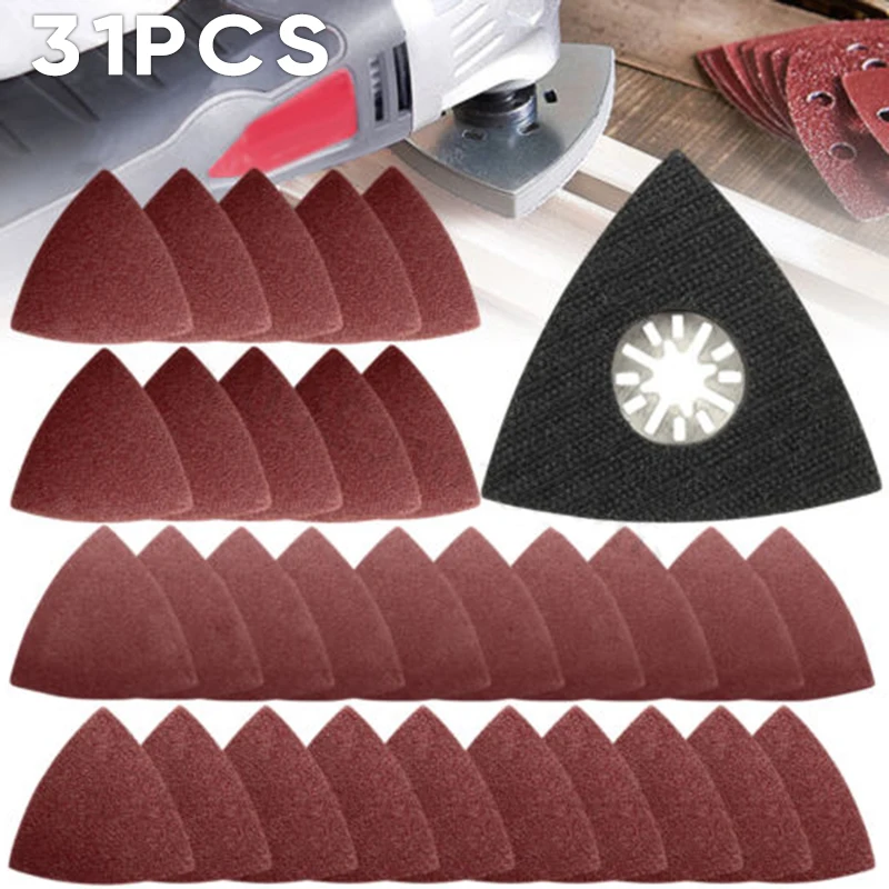

Abrasive Sandpaper Sheets Sand Paper 60/80/120 Grit +1x Triangular Sand Disc