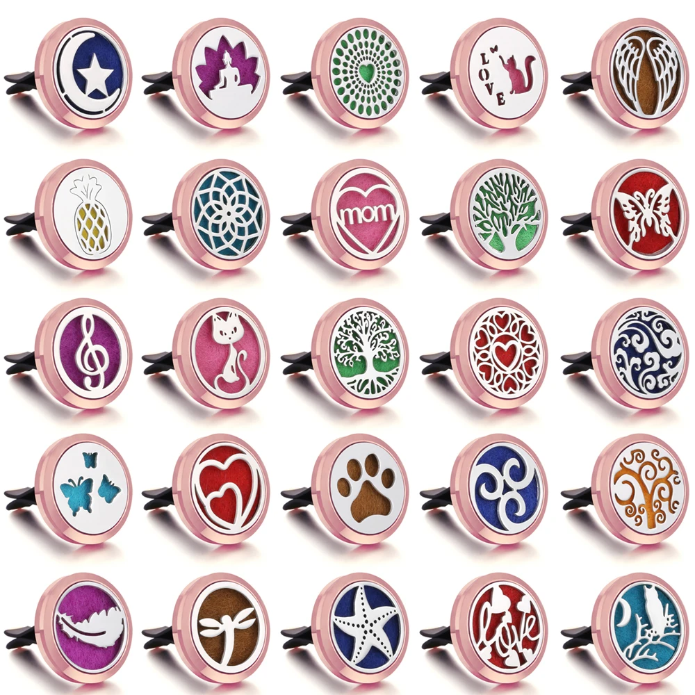 Розовое золото автомобильный парфюмерный диффузор ароматерапия медальон кулон