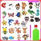 Алмазная живопись, наклейки для детей 5D, творчество своими руками, животное и морской мир, живопись с алмазами, краска по номерам для детей