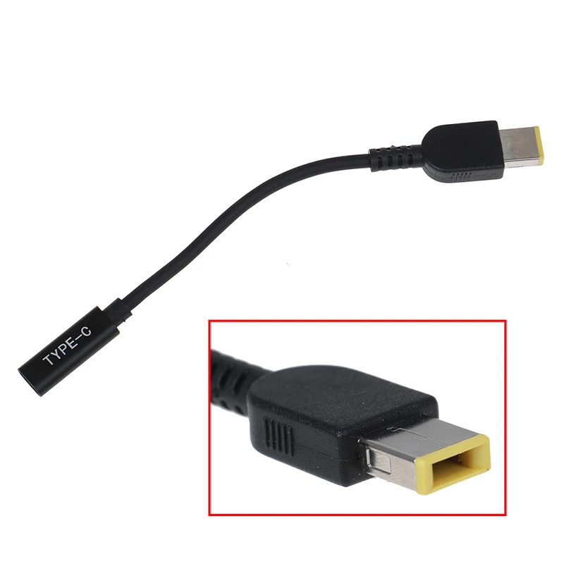Type-C Female to Square DC Male PD Power Charger Connector Cable All-copper Conductor Induction Chip 15cm for Lenovo Thinkpad | Компьютеры