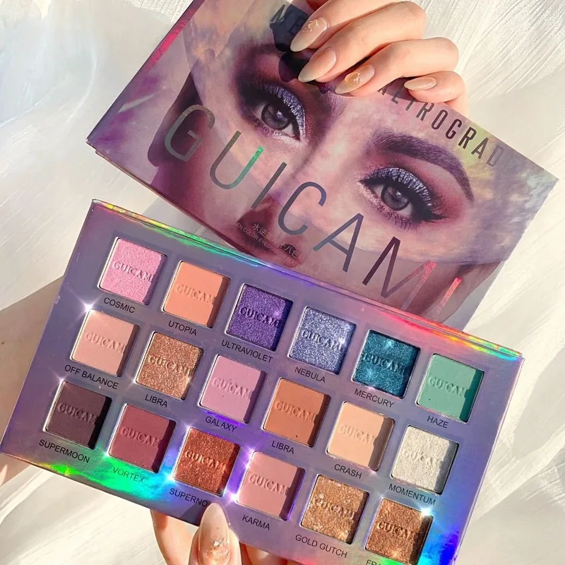 

GUICAMI Mercury Retrograde Eye Shadow Palette 18 Color Blue Mashed Potato Desert Rose 18 Color Fairy Eye Shadow Girl