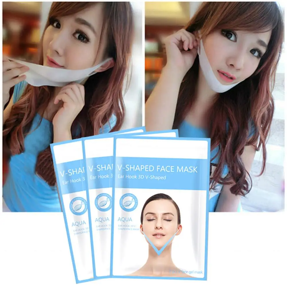 

3D V Shaped Ear Hanging Mask Face Shrink Pores Moisture Increase Compactness Chin Cheek Slimming Lifting Masks Skin Care