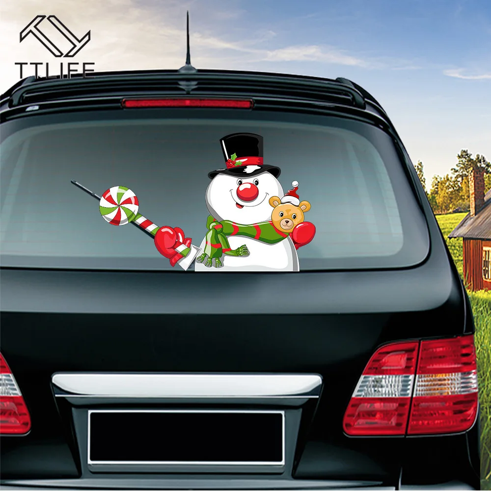 TTLIFE рождественское заднее ветровое стекло Санта Клаус Наклейки на окна