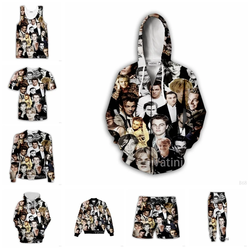 

Fashion Men Women Leonardo DiCaprio 3D Full Print Hoodies Harajuku Zipper Pullover Sweatshirt Unisex Casual Tracksuit Y02