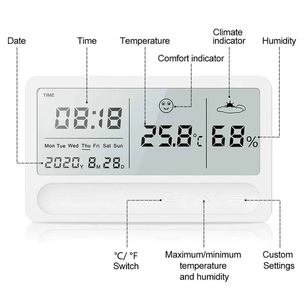 Гигрометр термометр измеритель температуры и влажности датчик монитора с