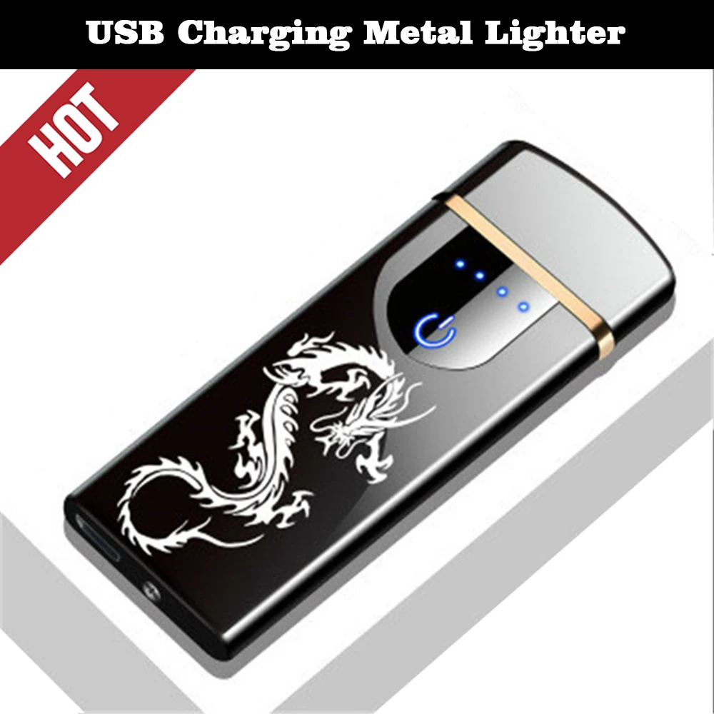 Новинка Электрическая сенсорная крутая Зажигалка USB перезаряжаемая портативная